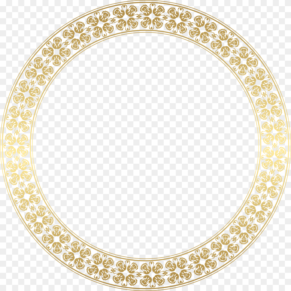 Round Gold Border Frame Transparent Clip Art, Oval, Accessories, Home Decor Free Png