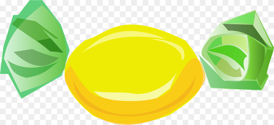 Round Hard Candy In Yellow And Green Wrapper Clipart, Food, Fruit, Plant, Produce Png