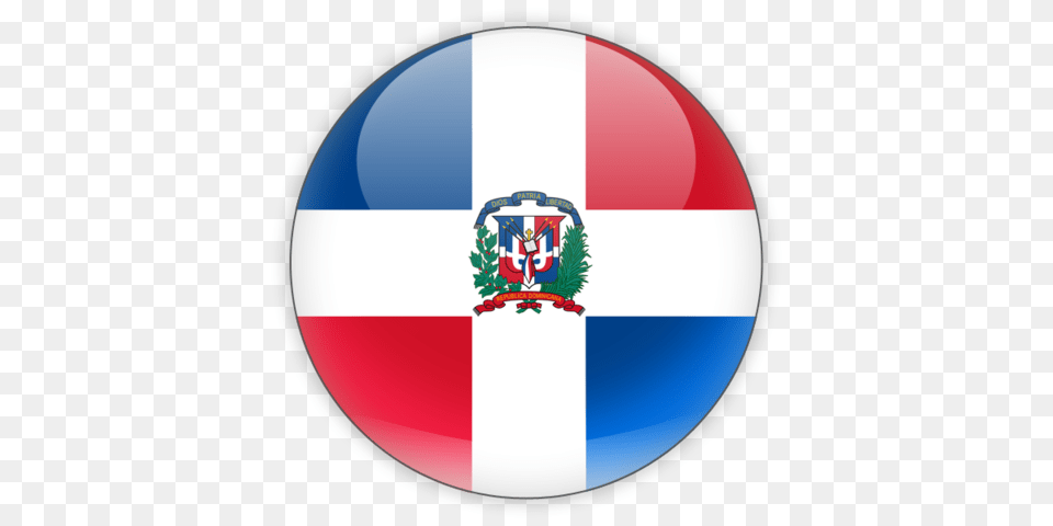 Round Icon Illustration Of Flag Of Dominican Republic, Badge, Logo, Symbol, Disk Free Png
