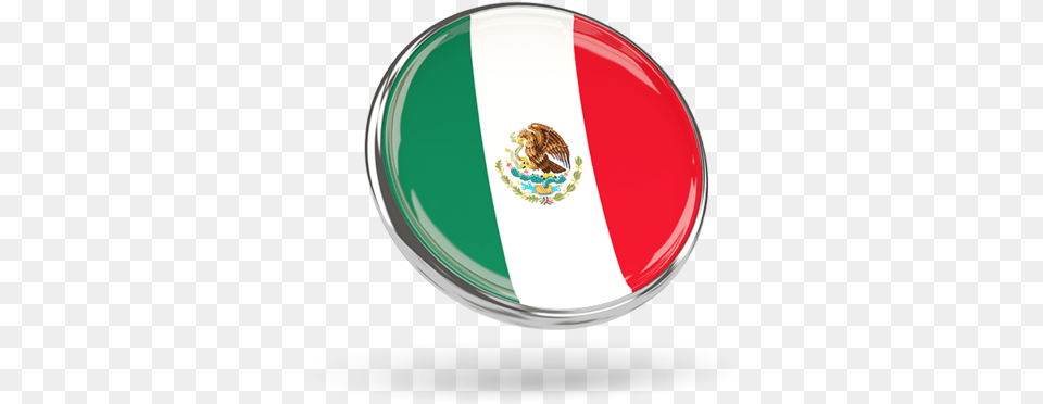 Round Icon With Metal Frame Mexico Flag, Badge, Logo, Symbol, Accessories Png Image