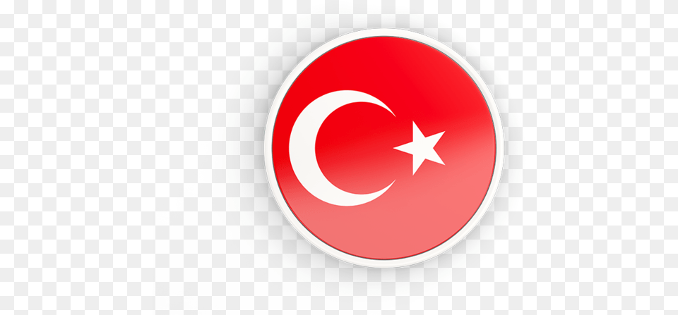 Round Icon With White Frame Flag Of Turkey, Symbol, Logo, Astronomy, Moon Free Png Download