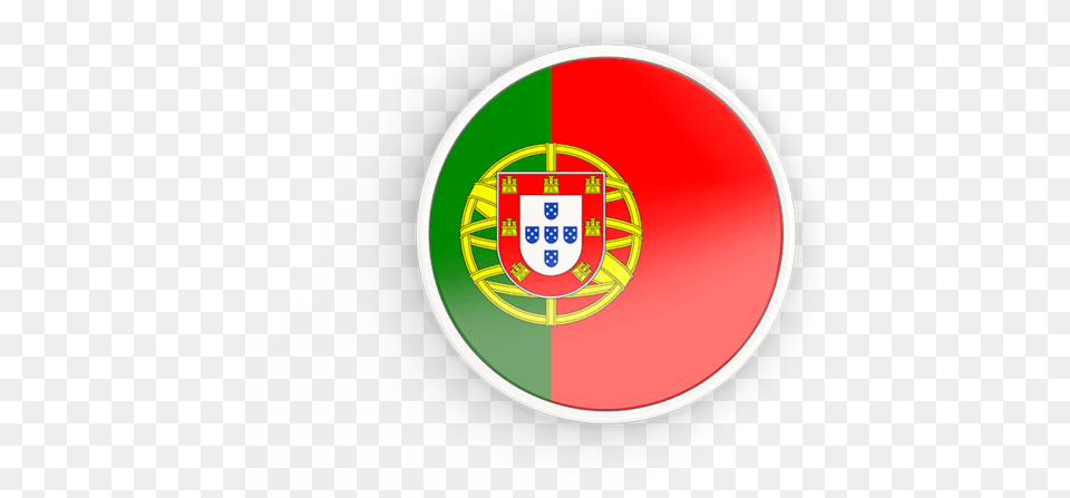 Round Icon With White Frame Portugal Flag Circle, Emblem, Symbol, Logo, Disk Png Image