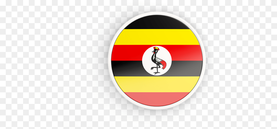 Round Icon With White Frame Uganda Flag Round, Animal, Bird, Bicycle, Cycling Free Png