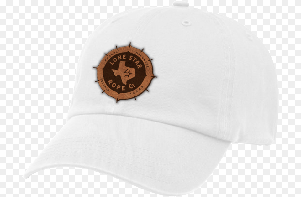 Round Leather Patch White Baseball Cap, Baseball Cap, Clothing, Hat Png Image