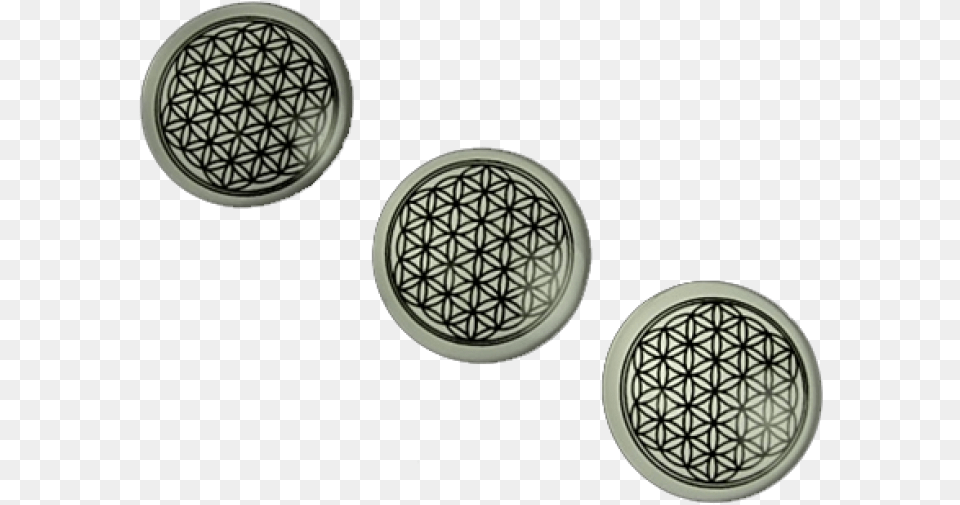 Round Magnet The Flower Of Life Sandwich Cookies, Accessories, Earring, Jewelry, Silver Png Image