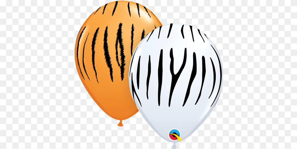 Round Orange White Zebra Tiger Stripes Assorted Pack Of 50 Balloon, Person, Aircraft, Transportation, Vehicle Free Transparent Png