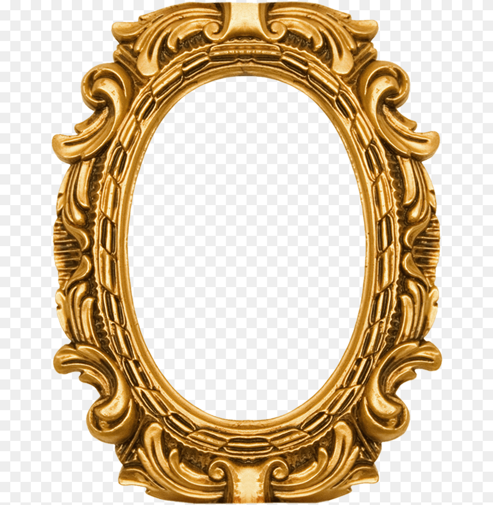 Round Ornate Gold Frame Gold Round Design, Oval, Photography Png Image
