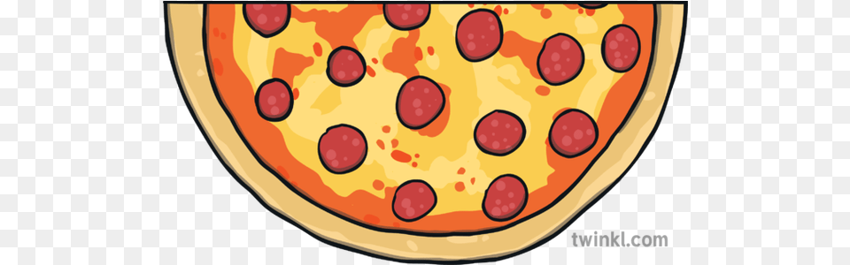 Round Pepperoni Pizza Half Slice 2 Topics Fractions Ks1 Half A Pizza Clipart, Food, Fruit, Plant, Produce Png Image