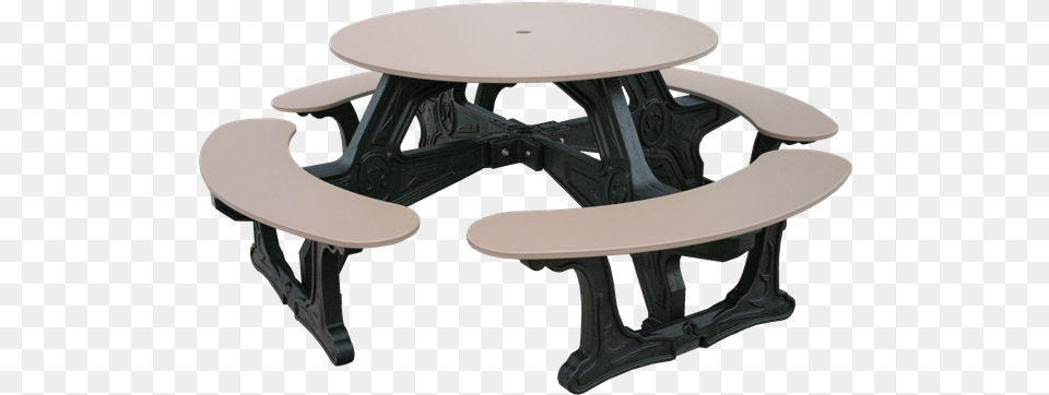 Round Picnic Table Recycled Plastic Outdoor Picnic Table, Coffee Table, Dining Table, Furniture, Wood Free Transparent Png