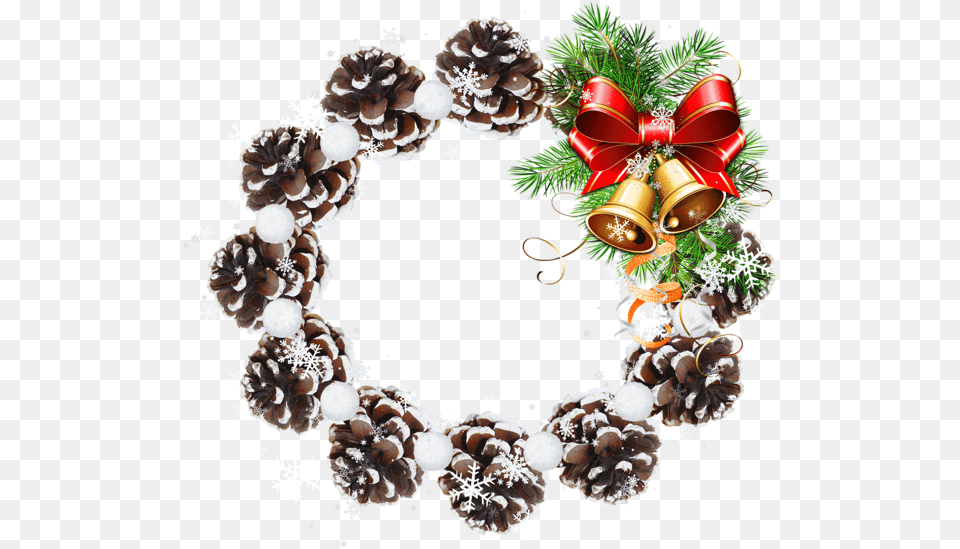 Round Pine Cone Transparent Christmas Photo Frame Different Color Of Circles, Wreath, Plant, Tree Png
