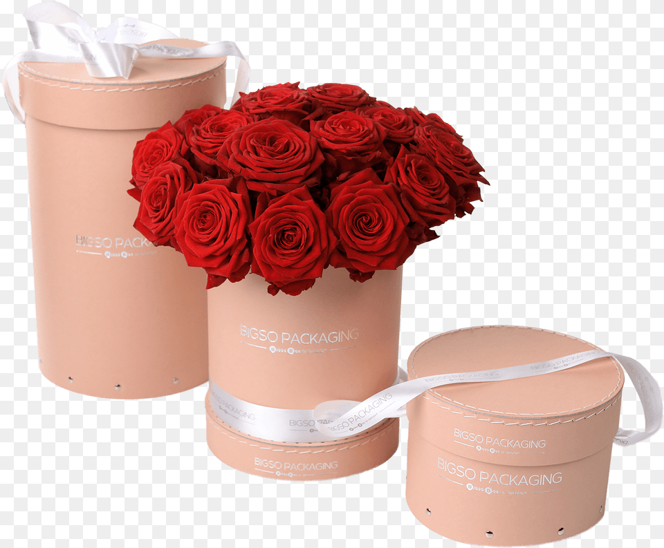 Round Sewed Flower Box With Lid Flower Box, Flower Arrangement, Flower Bouquet, Plant, Rose Png Image