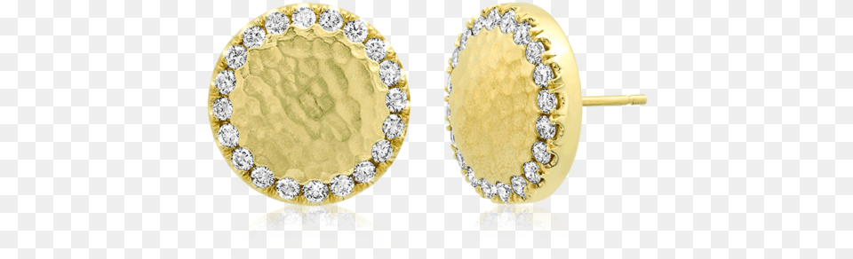 Round Shaped Gold Earrings With Diamond Earrings, Accessories, Earring, Gemstone, Jewelry Png