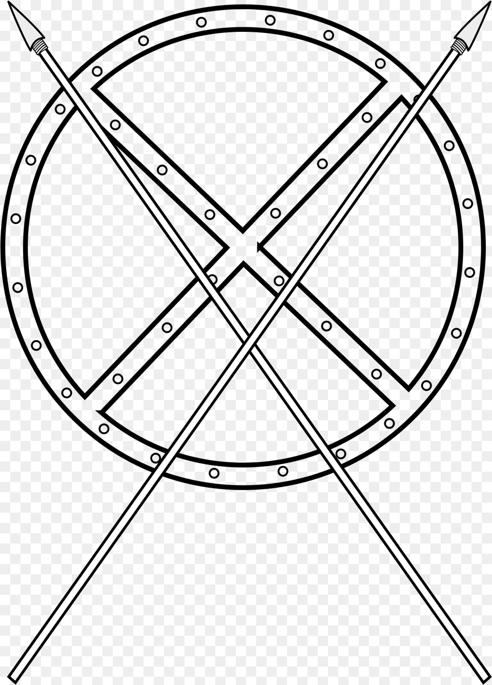 Round Shield And Crossed Spears Clip Arts, Spear, Weapon Free Png Download