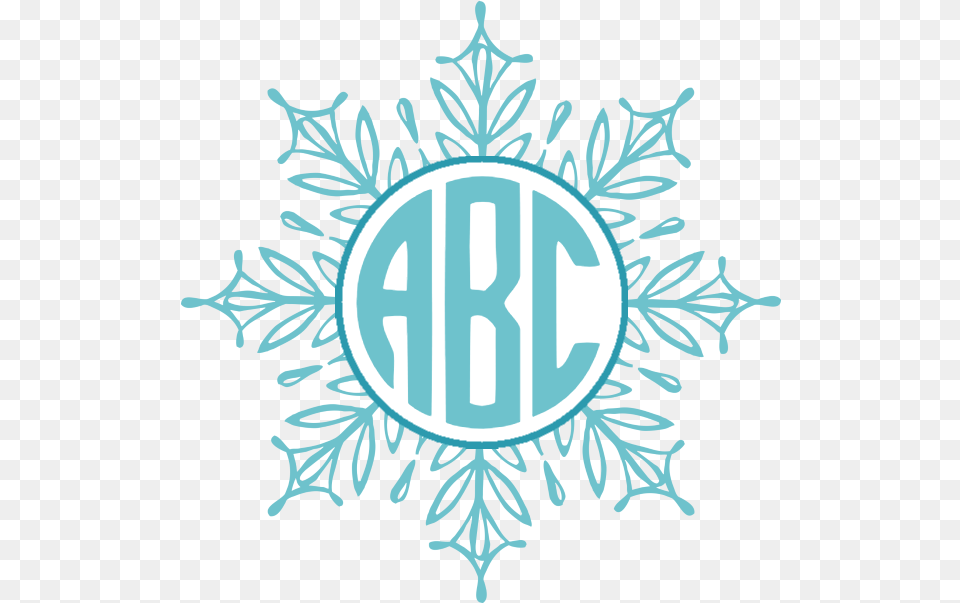 Round Snowflake Clipart Graphic Black And White Library Bow Monogram Frame Svg, Nature, Outdoors, Snow Free Png Download