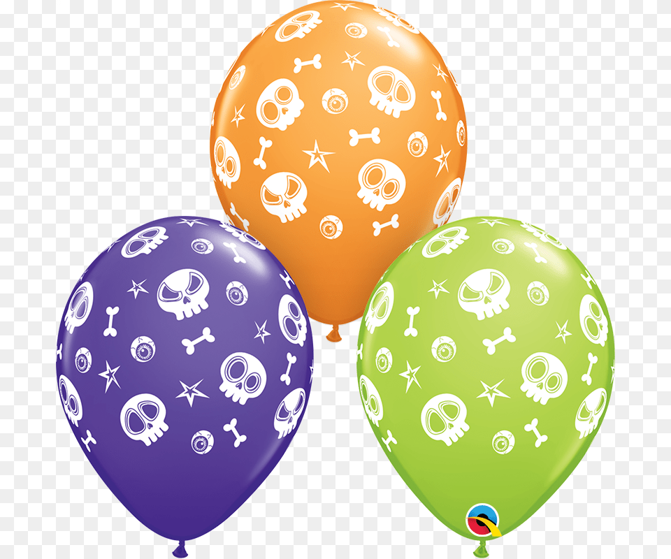 Round Special Assorted 50 Count Fun Skulls Amp Eyeballs Balloon Free Png