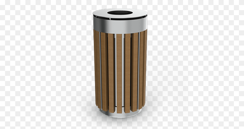 Round Steel Frame Wooden Outdoor Trash Can Kosz Na, Tin, Trash Can, Mailbox Free Png Download