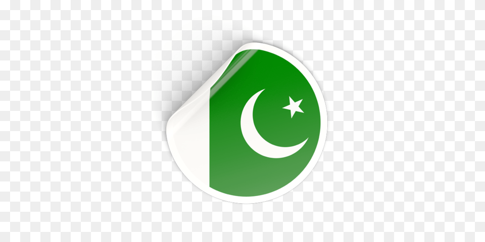 Round Sticker Illustration Of Flag Of Pakistan, Astronomy, Moon, Nature, Night Png