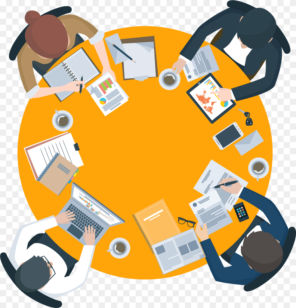 Round Table Business Meeting, Advertisement, Poster, People, Person Png Image