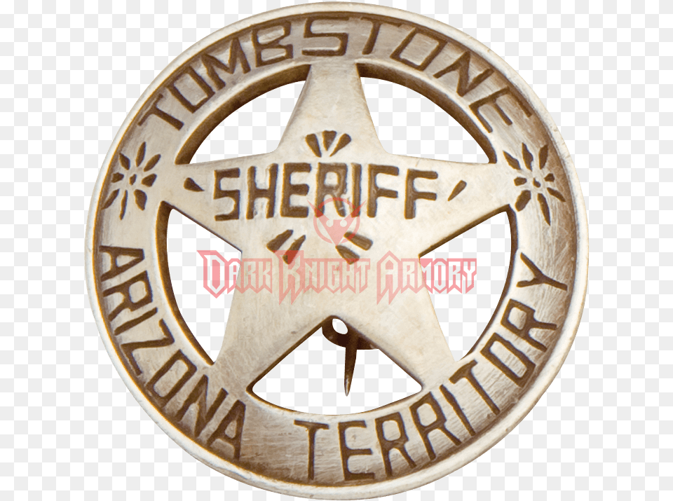 Round Tombstone Sheriff Badge Emblem, Logo, Symbol, Machine, Wheel Free Png