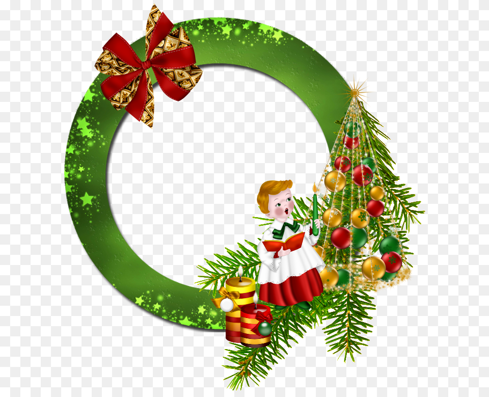 Round Transparent Green Christmas Photo Gallery, Baby, Person, Christmas Decorations, Festival Png