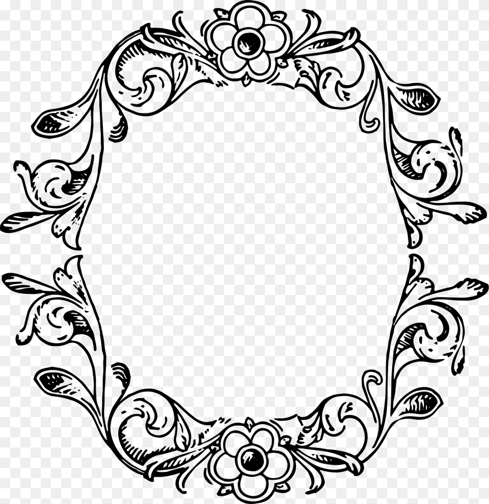 Round Victorian Frame Clip Art, Floral Design, Graphics, Pattern, Oval Png Image