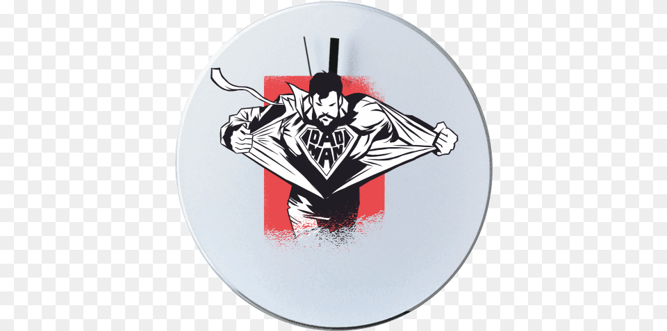 Round Wall Clock With Printing Dadman Superman, People, Person, Adult, Male Png Image