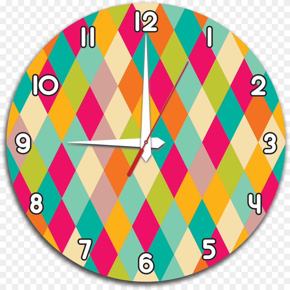 Round Wooden Wall Clock Diamond Pattern Circle, Analog Clock, Wall Clock, Disk Free Png