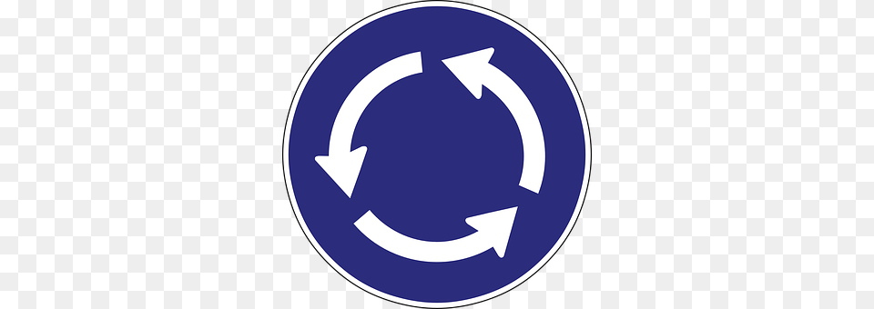 Roundabout Symbol, Recycling Symbol, Sign, Disk Free Transparent Png