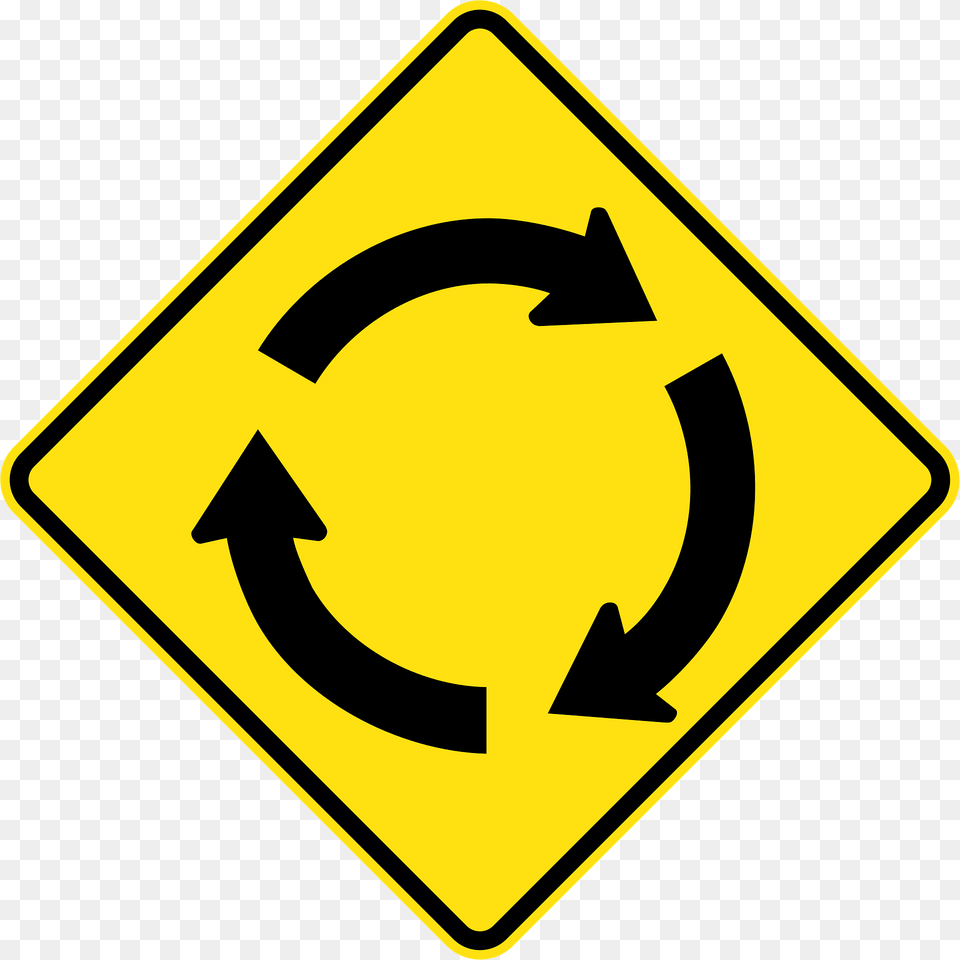 Roundabout Ahead Sign In Australia Clipart, Symbol, Road Sign Png