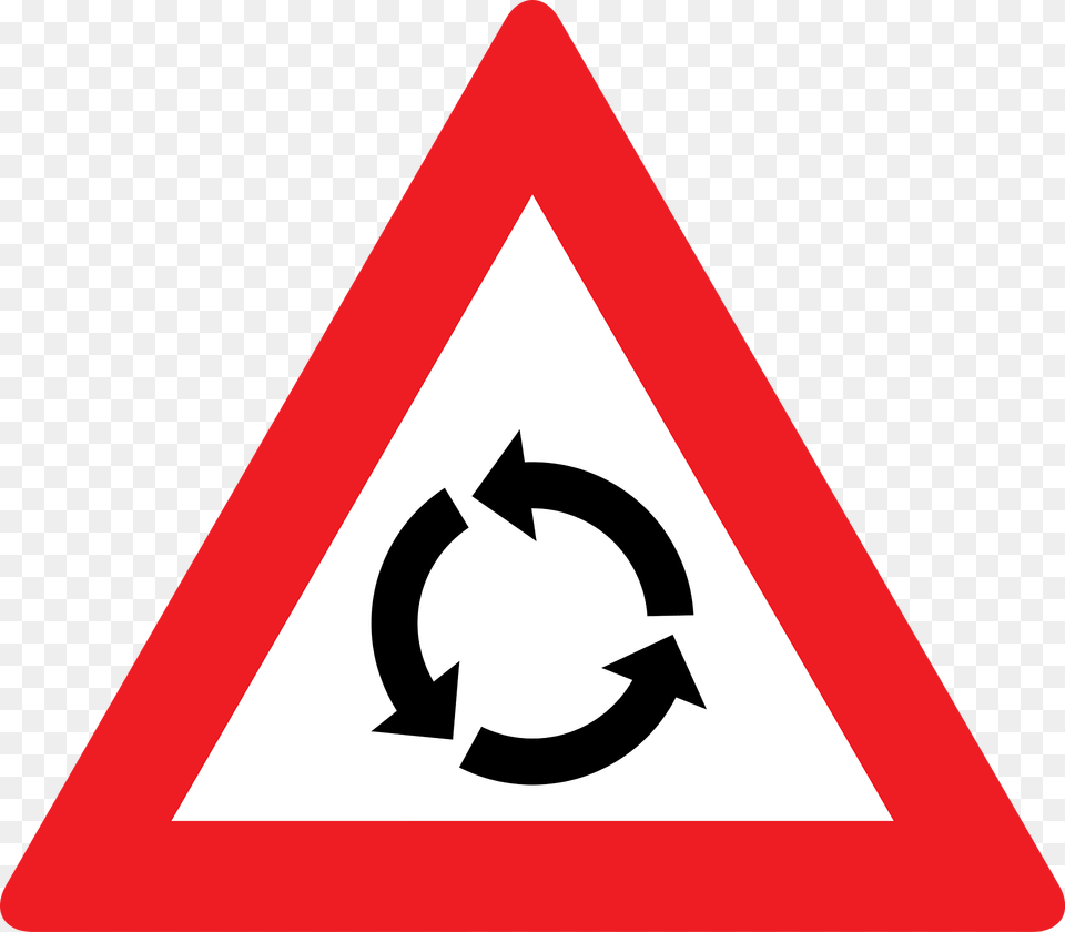 Roundabout Ahead Sign In Austria Clipart, Symbol, Road Sign Free Transparent Png