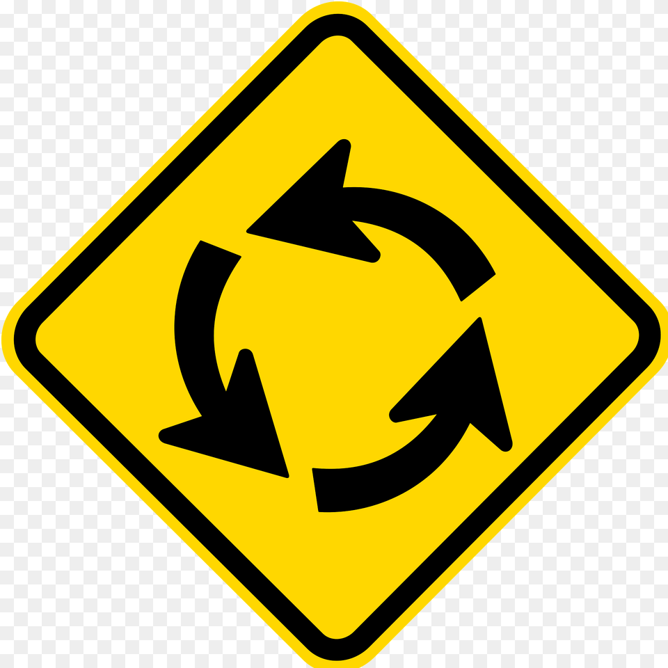 Roundabout Ahead Sign In Brazil Clipart, Symbol, Road Sign Free Transparent Png