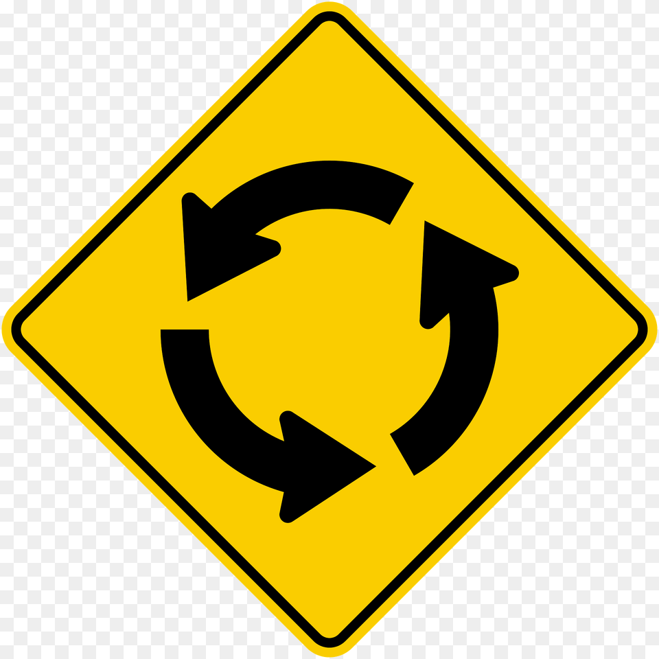 Roundabout Ahead Sign In Colombia Clipart, Symbol, Road Sign Free Png Download