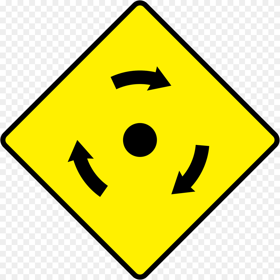 Roundabout Ahead Sign In Ireland Clipart, Symbol, Road Sign Free Transparent Png