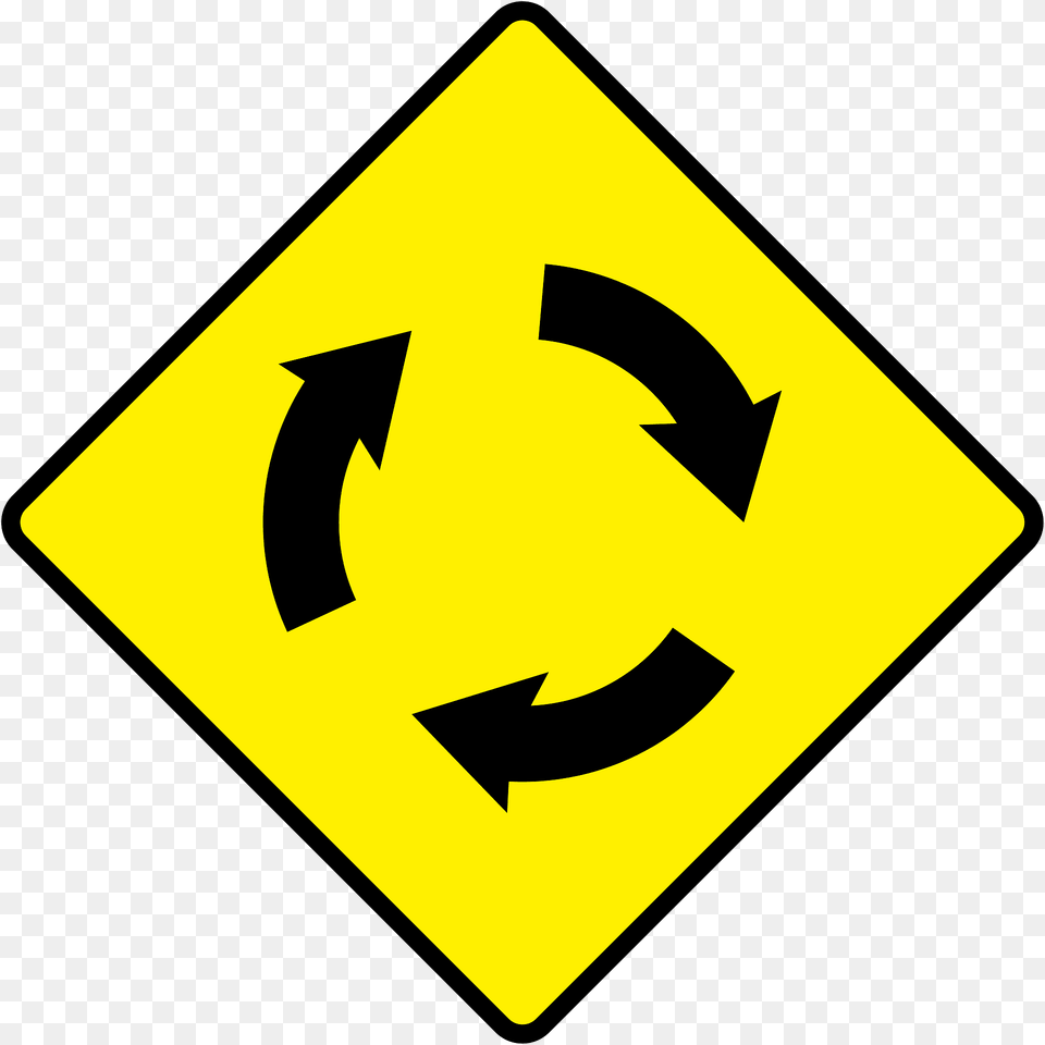 Roundabout Ahead Sign In Ireland Clipart, Symbol, Road Sign, Recycling Symbol Free Transparent Png