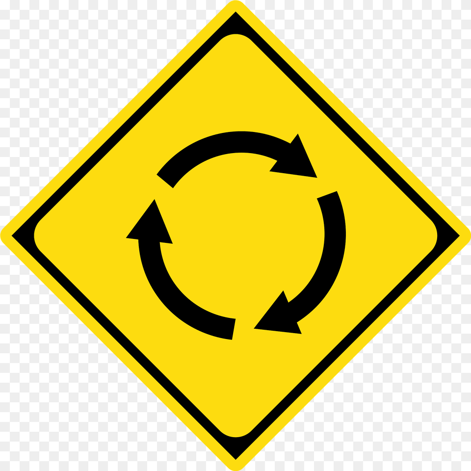 Roundabout Ahead Sign In Japan Clipart, Symbol, Road Sign, Blackboard Png Image