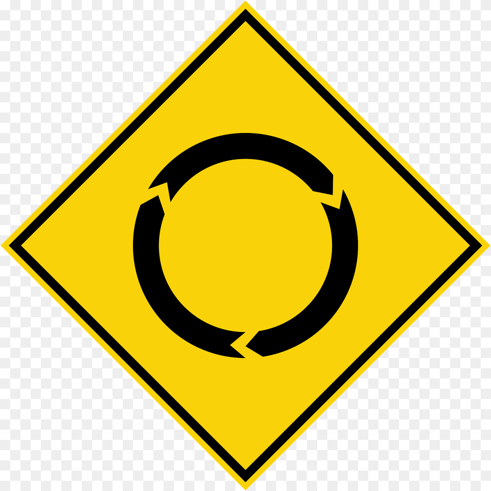 Roundabout Ahead Sign In Malaysia Clipart, Symbol, Road Sign Free Png