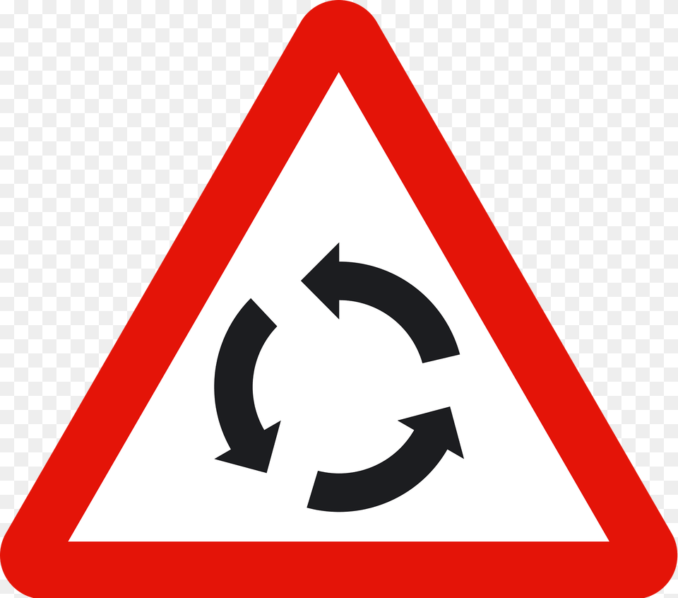 Roundabout Ahead Sign In Spain Clipart, Symbol, Road Sign, Dynamite, Weapon Free Transparent Png