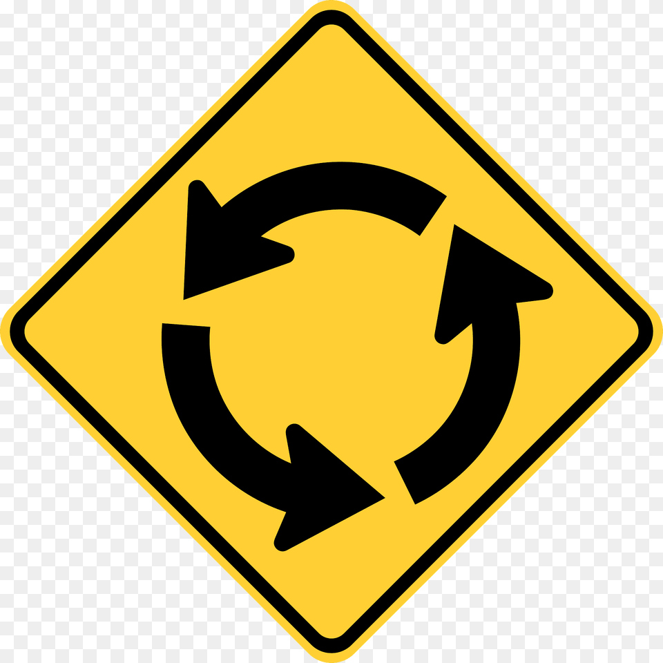 Roundabout Ahead Sign In United States Clipart, Symbol, Road Sign Free Transparent Png