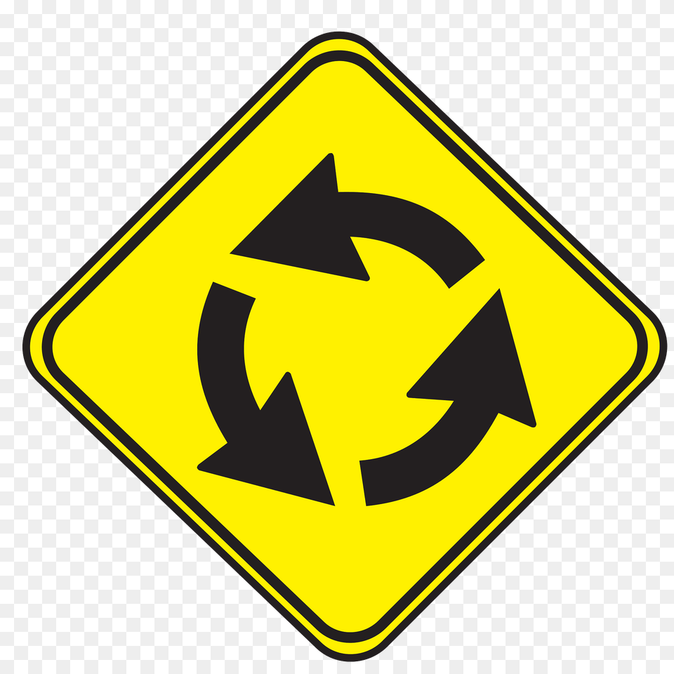 Roundabout Ahead Sign In Uruguay Clipart, Symbol, Road Sign Free Png Download