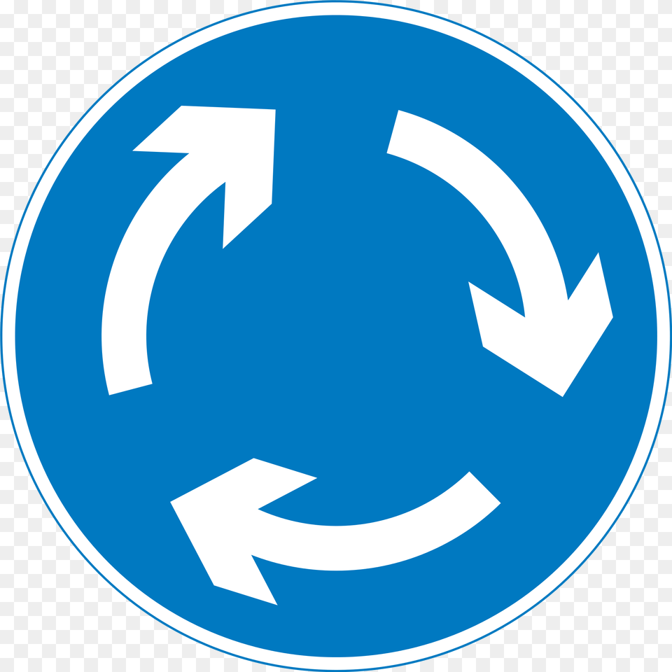 Roundabout Road Sign, Symbol, Recycling Symbol Free Png