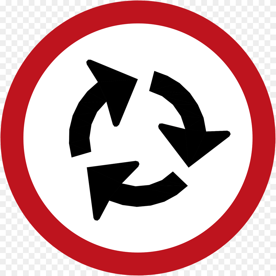 Roundabout Sign In Colombia Clipart, Symbol, Recycling Symbol, Road Sign Free Transparent Png