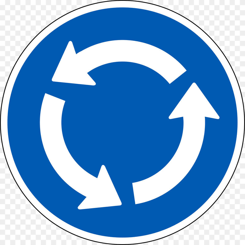 Roundabout Sign In Denmark Clipart, Symbol, Recycling Symbol, Disk Free Png Download