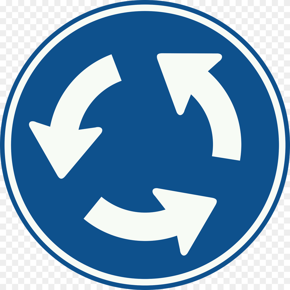 Roundabout Sign In Netherlands Clipart, Recycling Symbol, Symbol Free Png