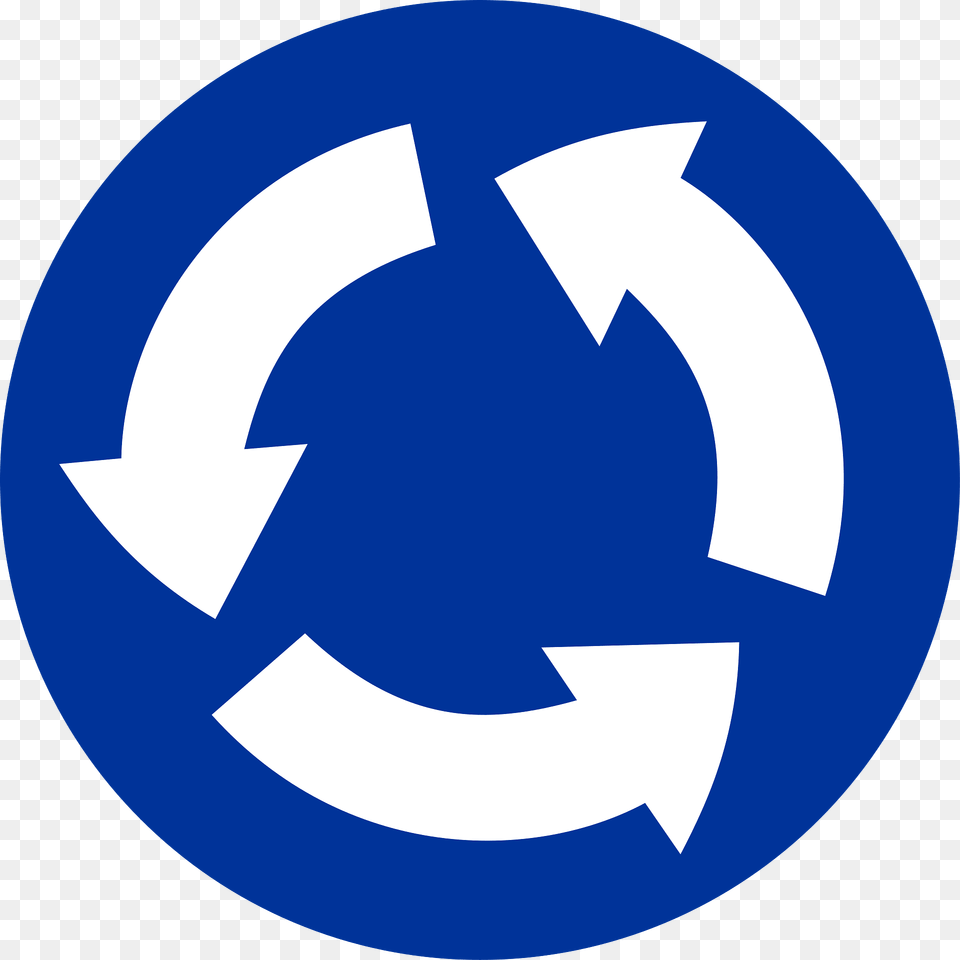 Roundabout Sign In Poland Clipart, Recycling Symbol, Symbol, First Aid Free Transparent Png