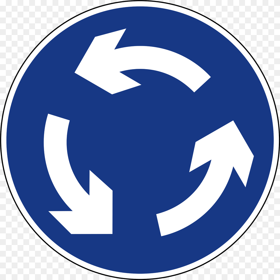 Roundabout Sign In Slovenia Clipart, Recycling Symbol, Symbol Png