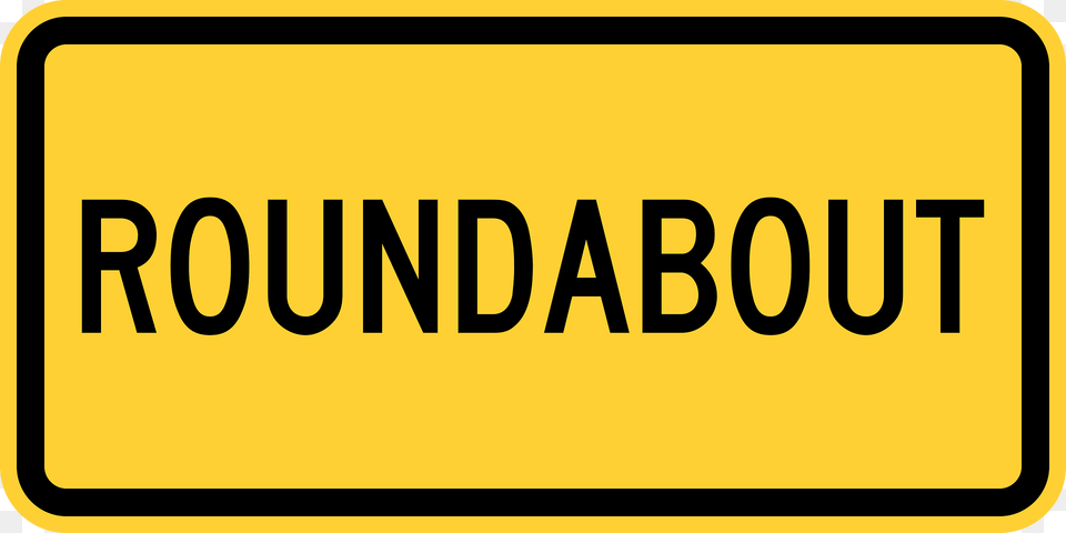 Roundabout Used In Conjunction With Graphic Roundabout Sign Clipart, Symbol, Text Png Image