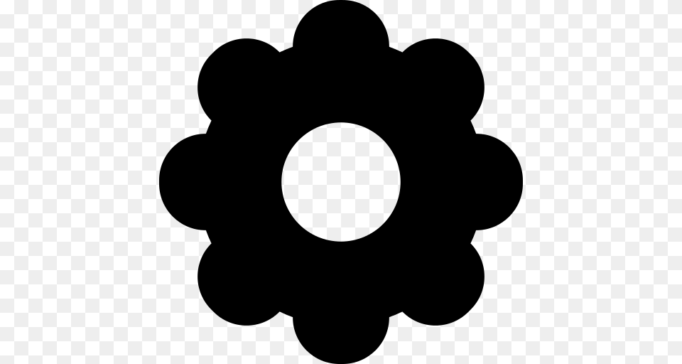 Rounded Cogwheel Icon, Gray Png