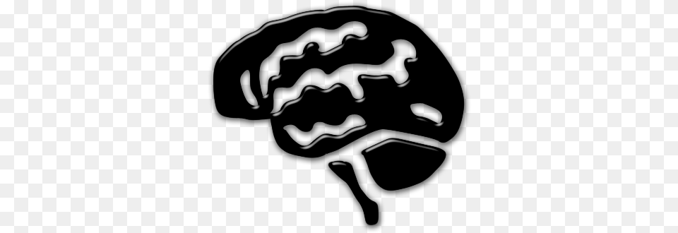 Rounded Glossy Black Icon People Things Brain Brain Icon Png