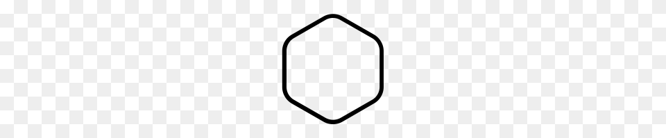 Rounded Hexagon, Gray Free Transparent Png