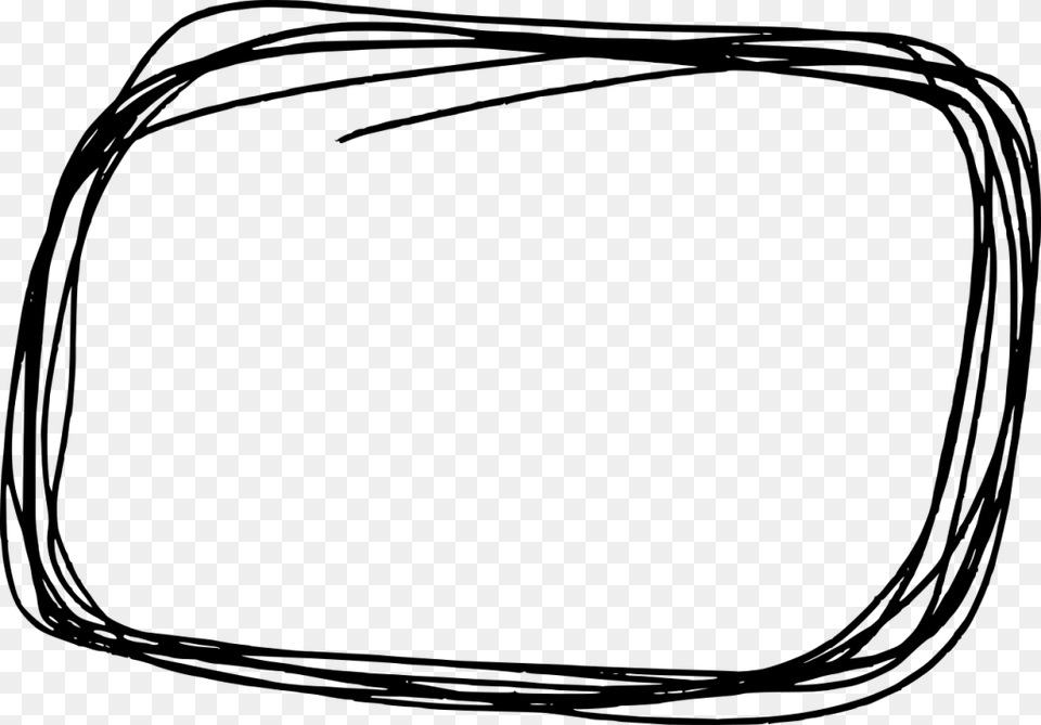 Rounded Scribble Banner Curved Rectangle, Gray Png Image